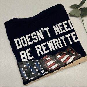 Constitution Tee XXL Navy Blue "We the People Rewritten Reread" Patriotic